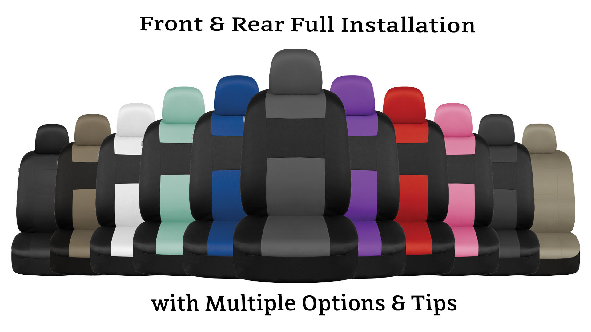 Amazon.com: BDK PolyPro Car Seat Covers Full Set in White on Black